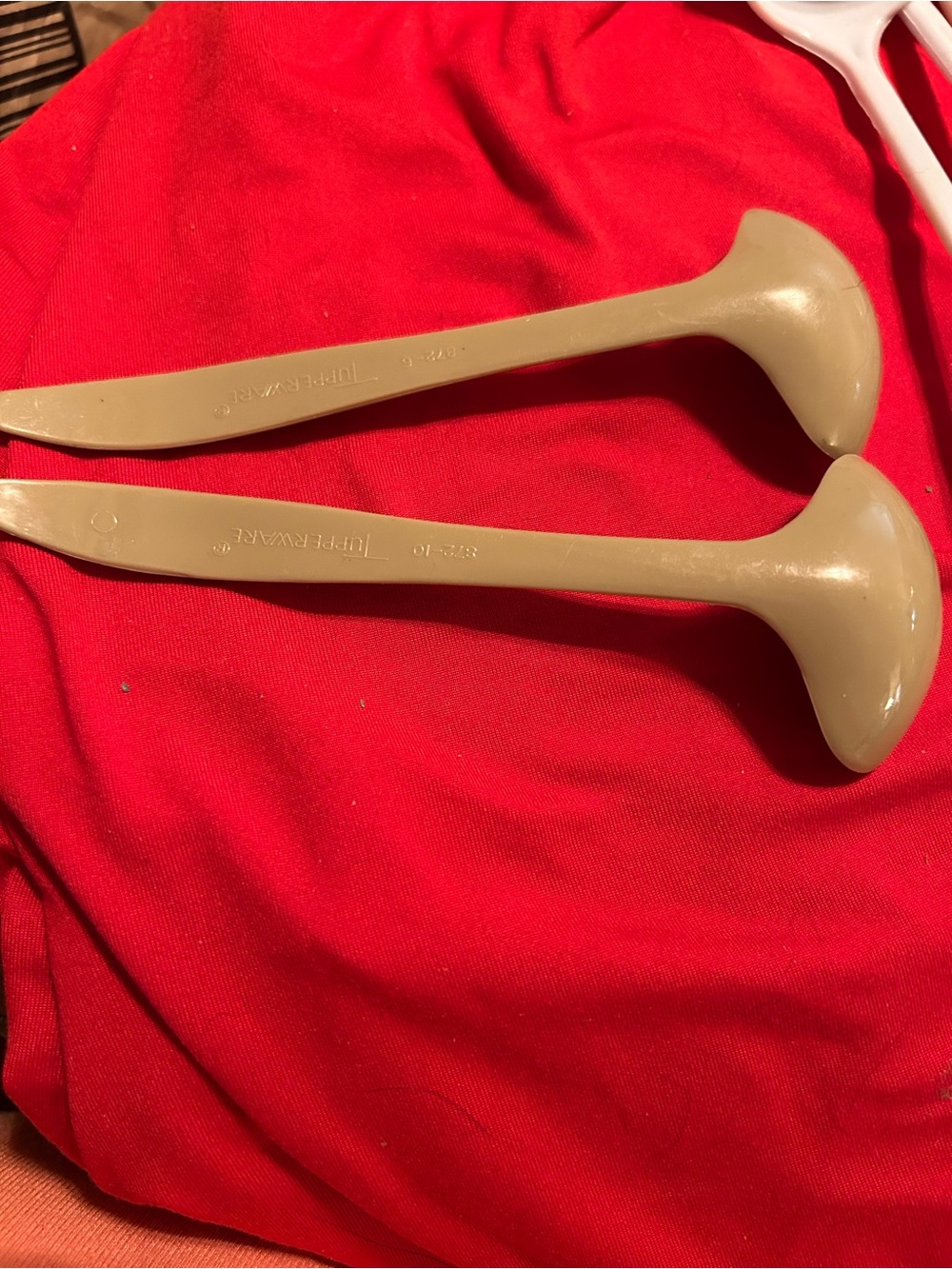 Vintage Tupperware Almond Replacement Utensil Lot Spoons Ladles 872-6 & 872-10